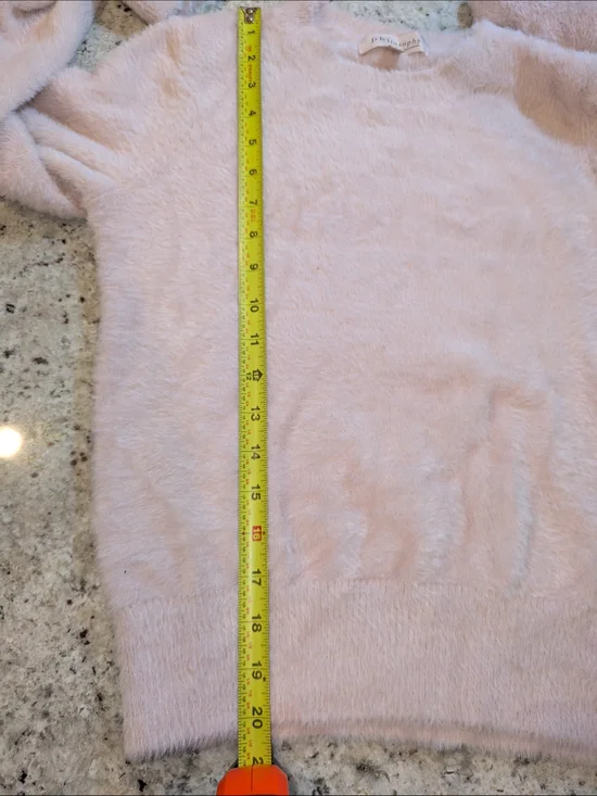 Philosophy Blush Pink Eyelash Sweater Medium Soft Fuzzy Cozy Knit - Picture 7 of 8